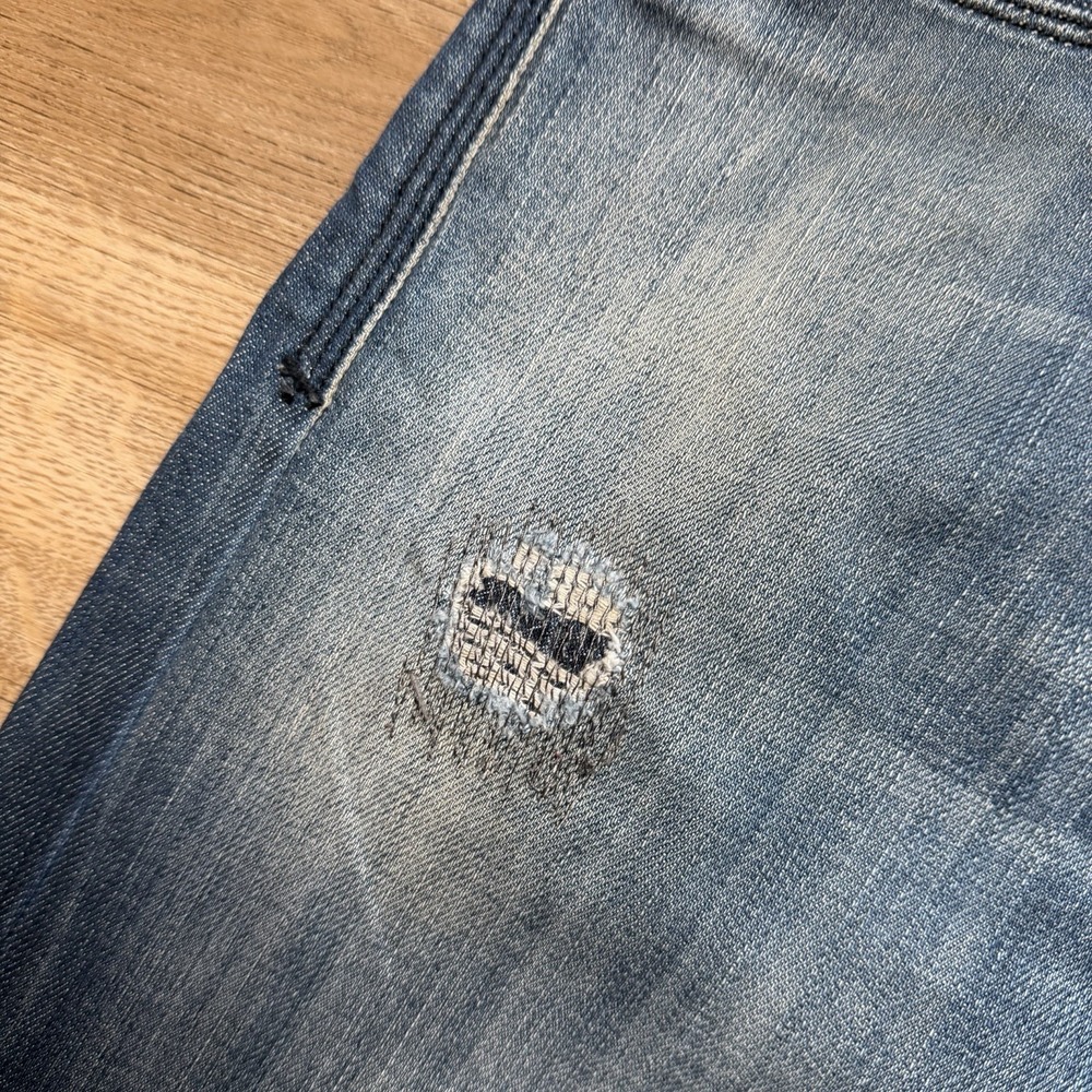 Diesel Timmen Jeans Men 33x30 Blue Straight Leg Stretch Studs Italy Design 008LK - Picture 7 of 16
